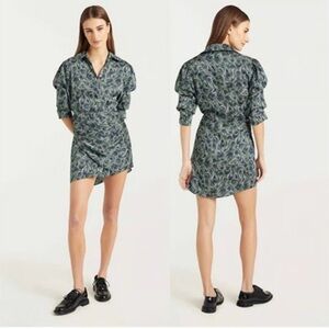 Cinq à Sept Green and Blue Mini Dress